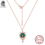 Malachite Pendant 925 Silver Ferris Wheel Necklace