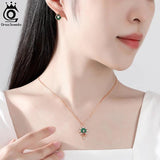 Malachite Pendant 925 Silver Ferris Wheel Necklace