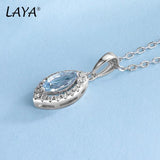 LAYA 925 Silver Peridot Pendant Necklace Marquise Cut Gemstone