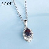 LAYA 925 Silver Peridot Pendant Necklace Marquise Cut Gemstone