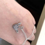 925 Silver Necklace Angel Wings CZ Charms Pdoras Beads