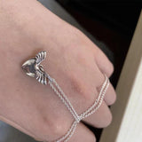 925 Silver Necklace Angel Wings CZ Charms Pdoras Beads
