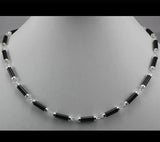 Stylish Silver Plated Malay Jade Bamboo Necklace
