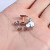 50-100Pcs Stainless Steel Blank Post Earring Studs 3-12mm DIY Jewelry Making