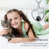 925 Silver Cat Claw Necklace Hollow Cat Shape for Women