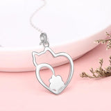 925 Silver Cat Claw Necklace Hollow Cat Shape for Women