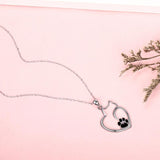 925 Silver Cat Claw Necklace Hollow Cat Shape for Women