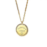 S925 Silver Pendant Coin Necklace Love Expression Gift