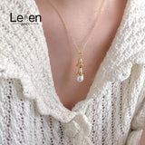 925 Silver Single Pearl Necklace Pearl Drop Pendant