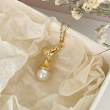 925 Silver Single Pearl Necklace Pearl Drop Pendant