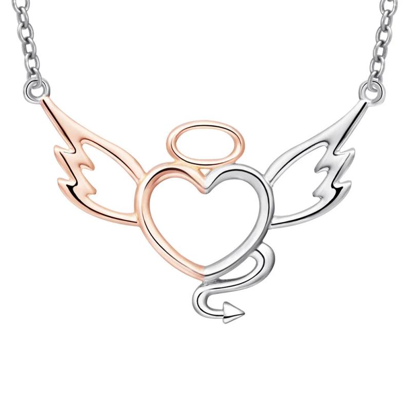925 Silver Angel Wing Pendant Necklace Mother's Gift