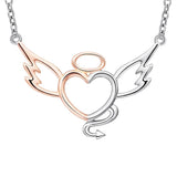 925 Silver Angel Wing Pendant Necklace Mother's Gift