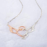 925 Silver Angel Wing Pendant Necklace Mother's Gift