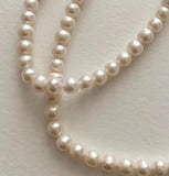 925 Silver Clasp Beaded Choker Pearl Necklace for Women