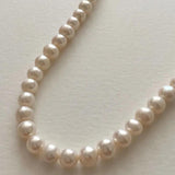 925 Silver Clasp Beaded Choker Pearl Necklace for Women