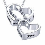 925 Silver Double Love Pendant Necklace for Couples