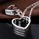 925 Silver Double Love Pendant Necklace for Couples