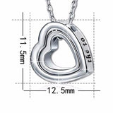 925 Silver Double Love Pendant Necklace for Couples