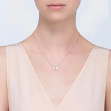 925 Silver Dog Paw Heart Pendant Necklace for Women