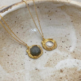 925 Silver Labradorite Pendant Necklace Clear Quartz Gemstone Party Jewelry