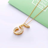 925 Silver Lucky Number 5 Pendant Necklace Zircon Female Jewelry