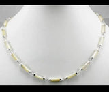 Silver Malay Jade Bamboo Necklace