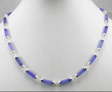 Silver Plated Purple Jade Lucky Necklace