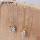 925 Silver Zircon Heart Pendant Necklace for Her