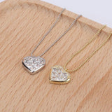 925 Silver Zircon Heart Pendant Necklace for Her
