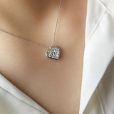 925 Silver Zircon Heart Pendant Necklace for Her