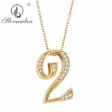 925 Silver Number 2 Pendant Long Chain Hot Jewelry For Men Women