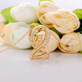 925 Silver Number 2 Pendant Long Chain Hot Jewelry For Men Women