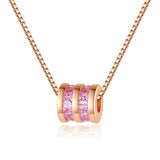 Rotating Necklace Pendant Silver 925 Box Chain Women Jewelry Pink Y2K