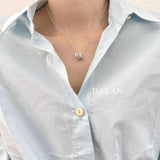 Three Hoop Zircon Pendant Stack Necklace