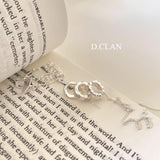 Three Hoop Zircon Pendant Stack Necklace