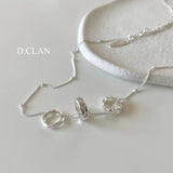 Three Hoop Zircon Pendant Stack Necklace
