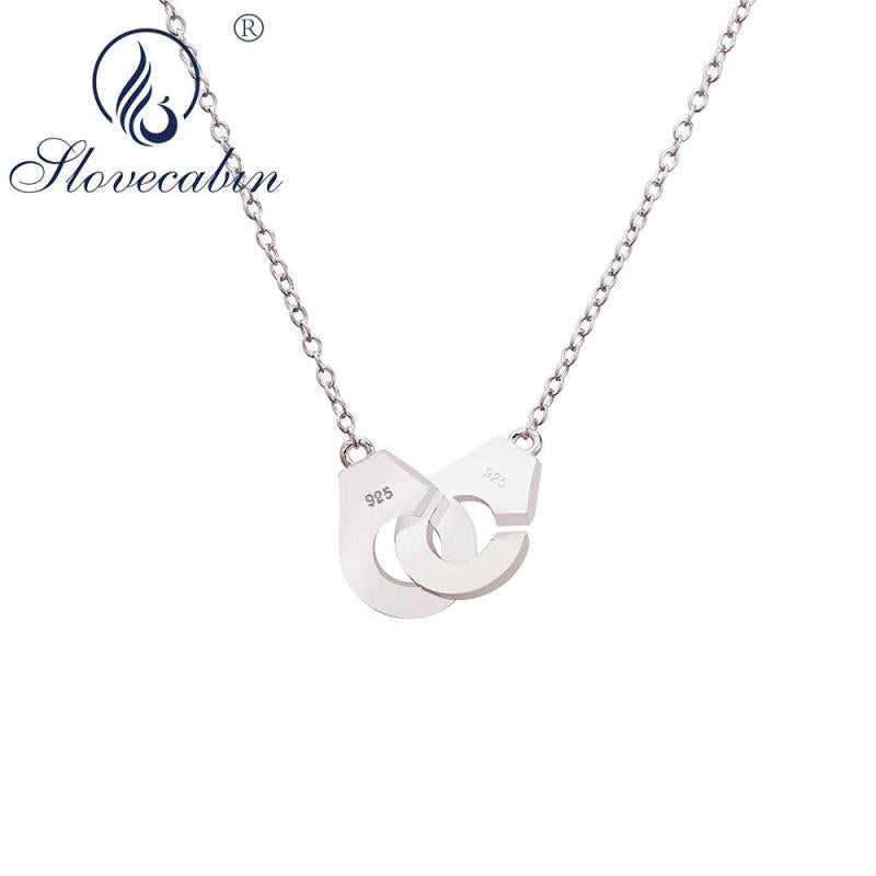 925 Silver Menottes Handcuff Link Choker Necklace Women