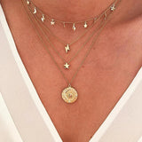 D.CLAN 925 Silver Star Lightning Heart Choker Necklace