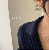 925 Silver Oval Beaded Chain Necklace Fine Jewelry Gift Women Men