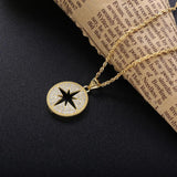 925 Silver Zircon Star Round Pendant Necklace For Women Christmas Jewelry