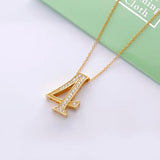 925 Sterling Silver Zircon Number 4 Necklace for Women
