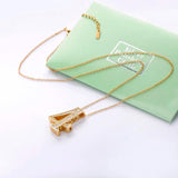925 Sterling Silver Zircon Number 4 Necklace for Women