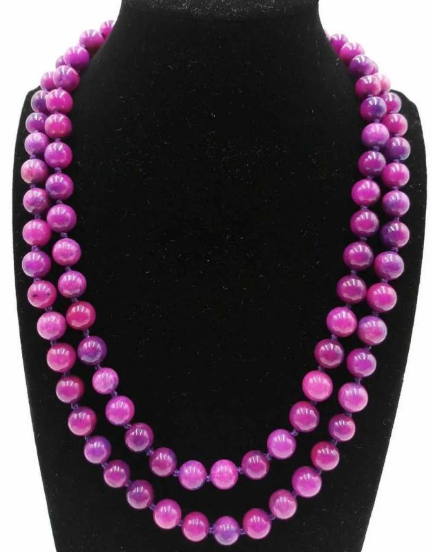 AAA+ 8mm Purple Sugilite Round Beads 36'' Necklace
