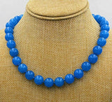 Natural 12mm Huge Jade Round Gemstone Beads Necklace 18''