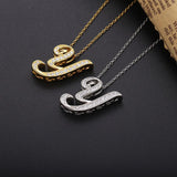 925 Sterling Silver Initial Y M Letter Necklace Long Chain Crystal Bulk