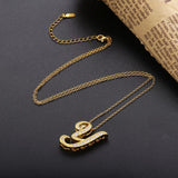 925 Sterling Silver Initial Y M Letter Necklace Long Chain Crystal Bulk