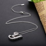 925 Sterling Silver Initial Y M Letter Necklace Long Chain Crystal Bulk