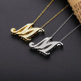 925 Sterling Silver Initial Y M Letter Necklace Long Chain Crystal Bulk