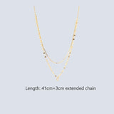 925 Silver Chain Necklace Double Layer Zircon Pendant Choker Necklaces