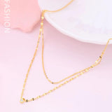 925 Silver Chain Necklace Double Layer Zircon Pendant Choker Necklaces